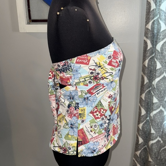 Zinc Strapless Tie Back HawaiianTop SZ XL - Picture 7 of 11